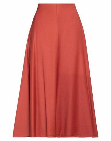 Rochas Woman Midi skirt Rust Virgin Wool, Polyamide, Elastane Cover