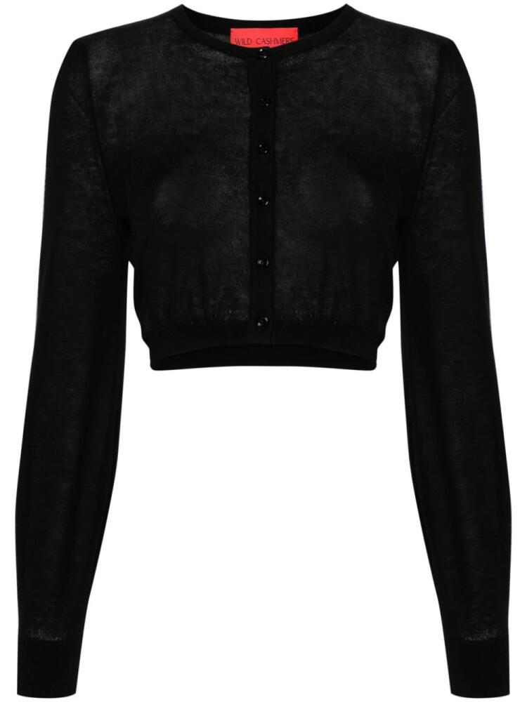 Wild Cashmere fine-ribbed cropped cardigan - Black Cover