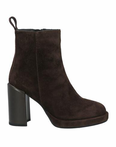 Manufacture D'essai Woman Ankle boots Dark brown Leather Cover