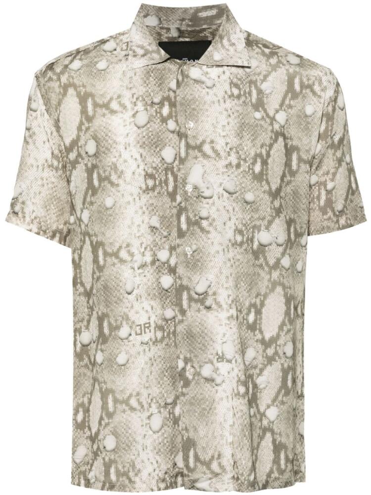 John Richmond snakeskin-print short-sleeve shirt - Grey Cover