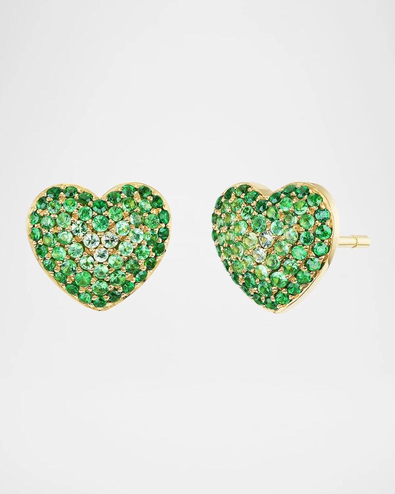 Emily P. Wheeler Lucy Ombré Heart Tsavorite Stud Earrings in 18K Yellow Gold Cover