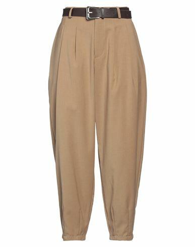 Haveone Woman Pants Camel Polyester, Rayon, Elastane Cover