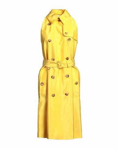 Burberry Woman Overcoat & Trench Coat Yellow Cupro, Viscose Cover