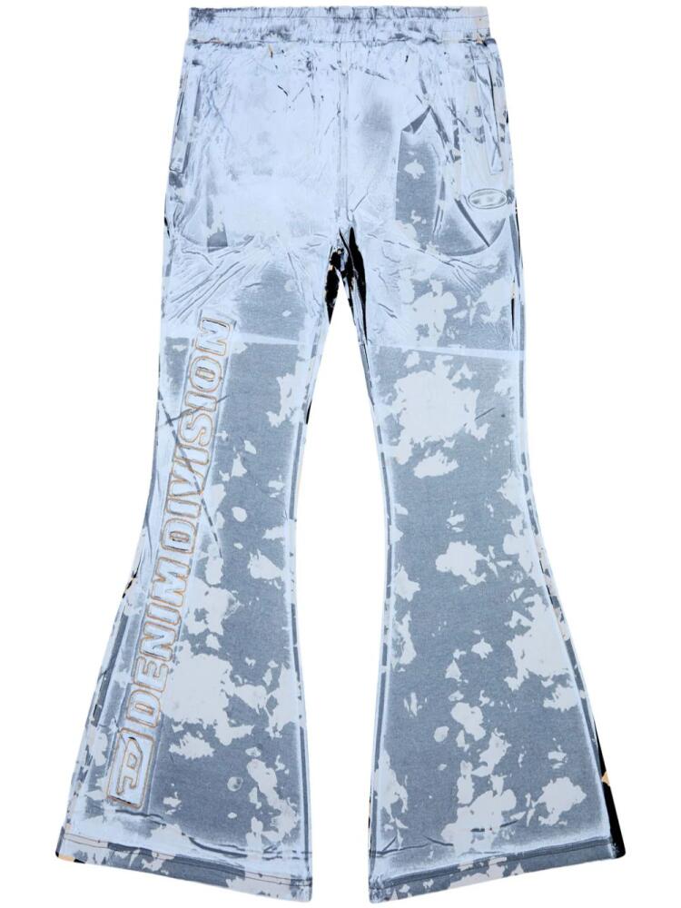 Diesel P-BELB flared cotton track pants - Blue Cover