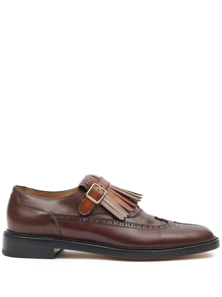 Maison Margiela Tabi Monster fringed leather brogues - Brown Cover