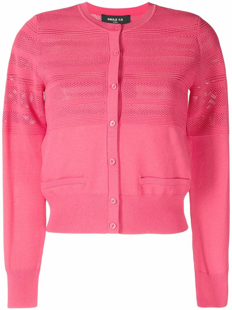 Paule Ka perforated-detail cardigan - Pink Cover