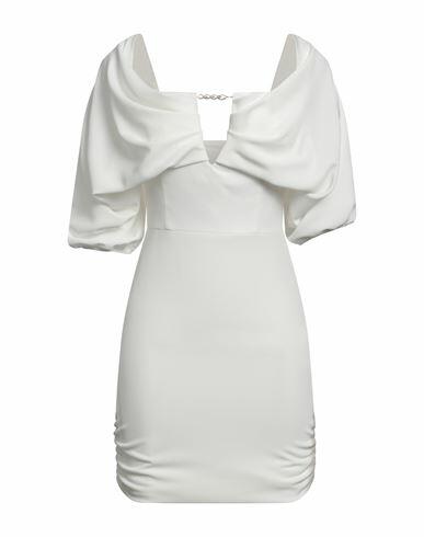 Relish Woman Mini dress White Polyester, Elastane Cover