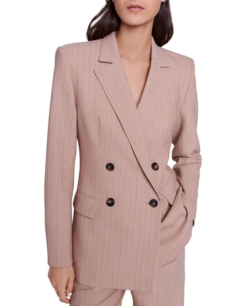 Maje Striped Double Breasted Blazer Cover