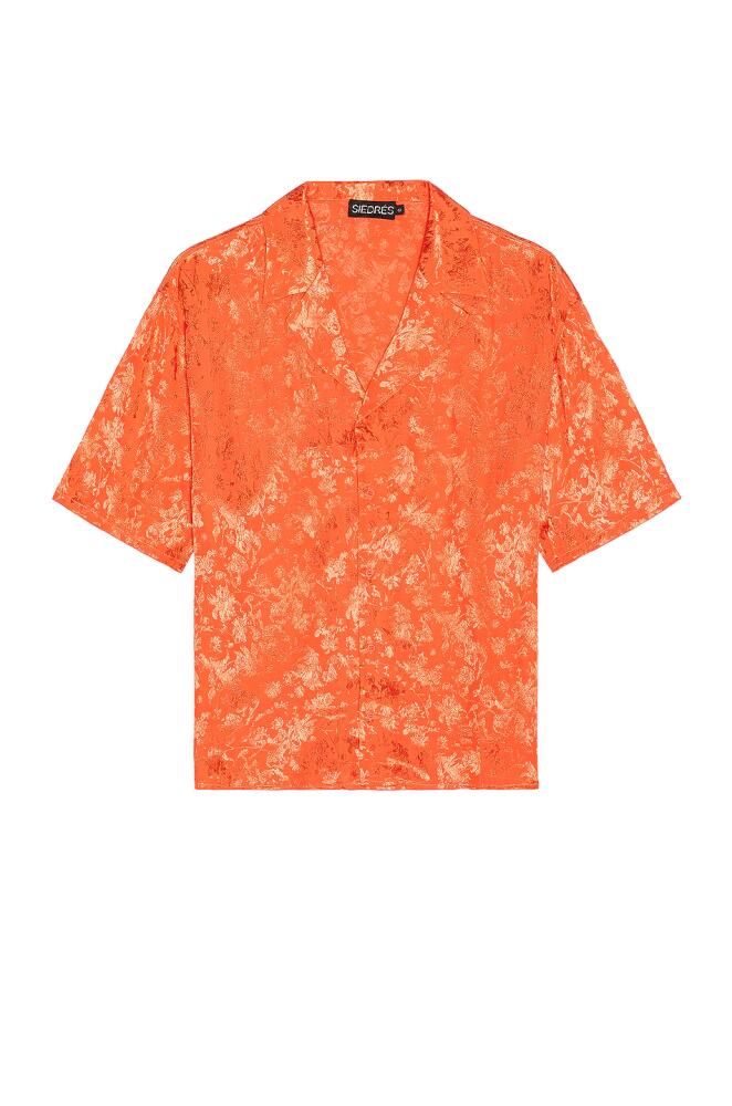 SIEDRES Resort Collar Jacquard Shirt in Orange Cover