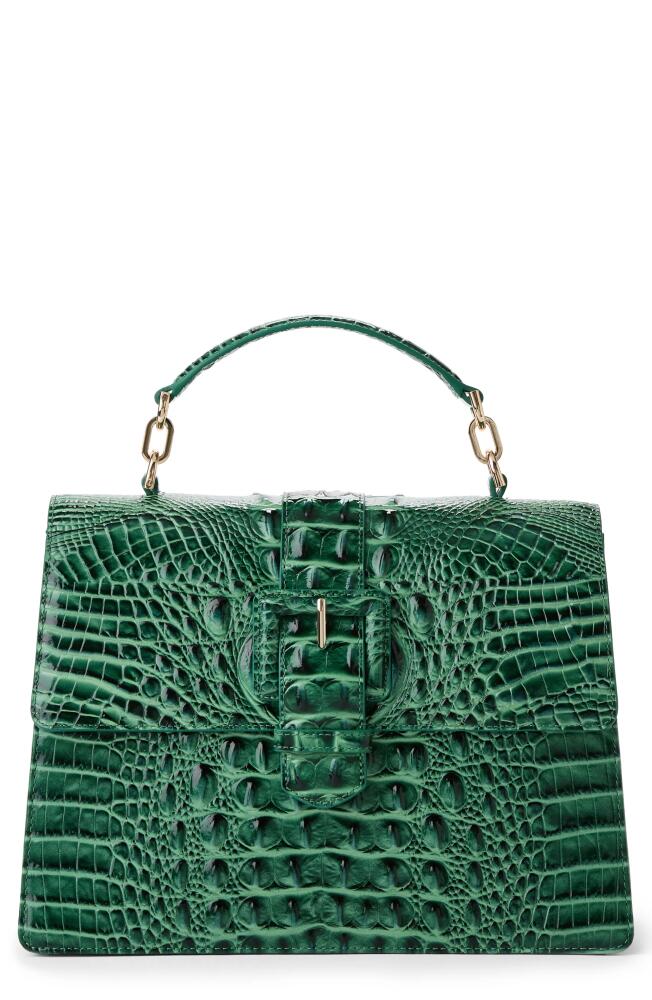 Brahmin Hallie Croc Embossed Top Handle Bag in Parakeet Cover