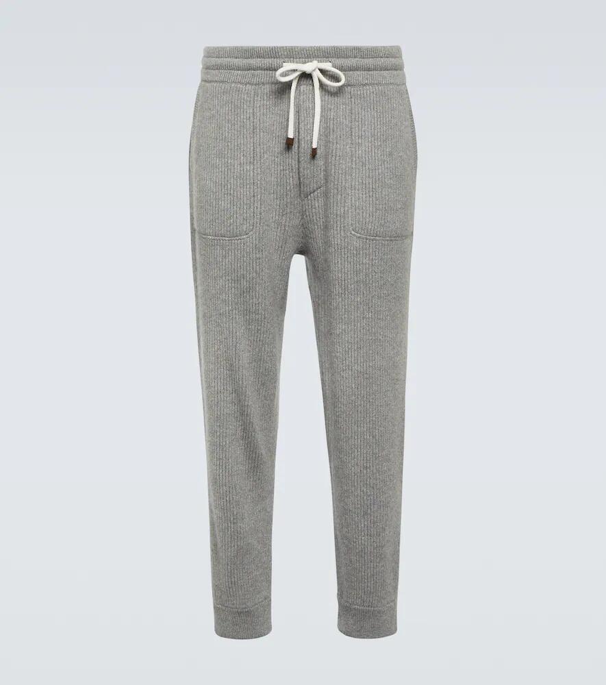 Brunello Cucinelli Ribbed-knit cashmere sweatpants Cover