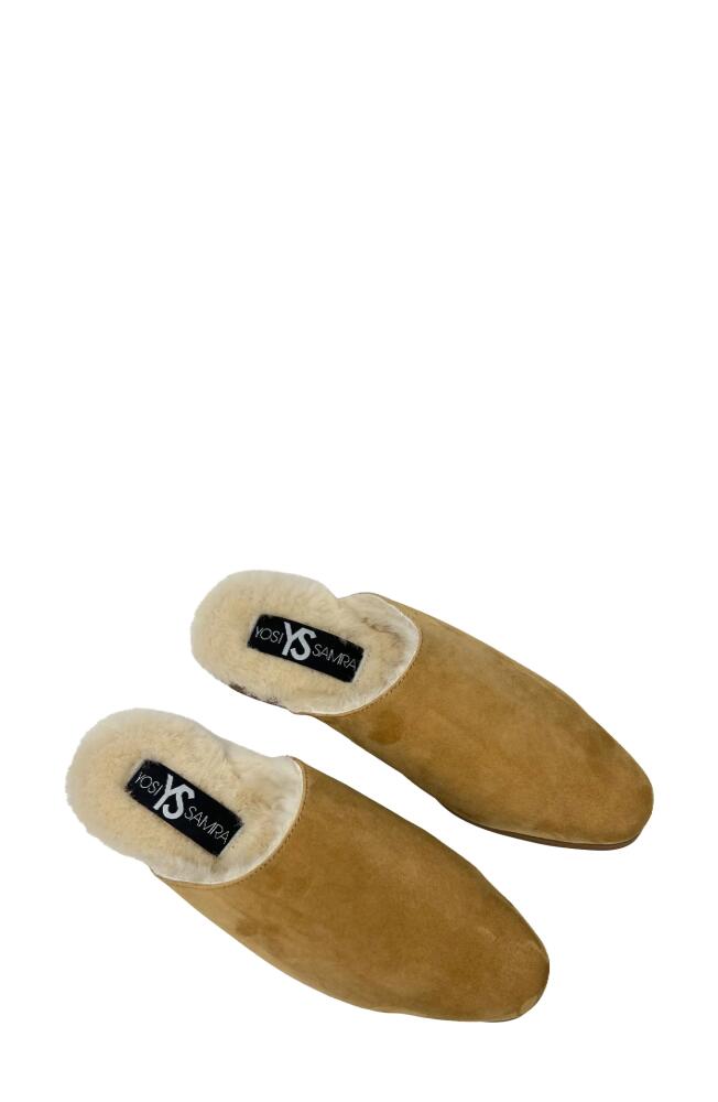 Yosi Samra Zoe Genuine Shearling Lined Mule in Whiskey Cover