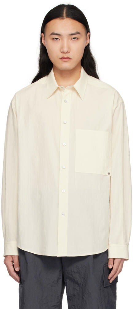 Solid Homme Off-White Crinkled Shirt Cover