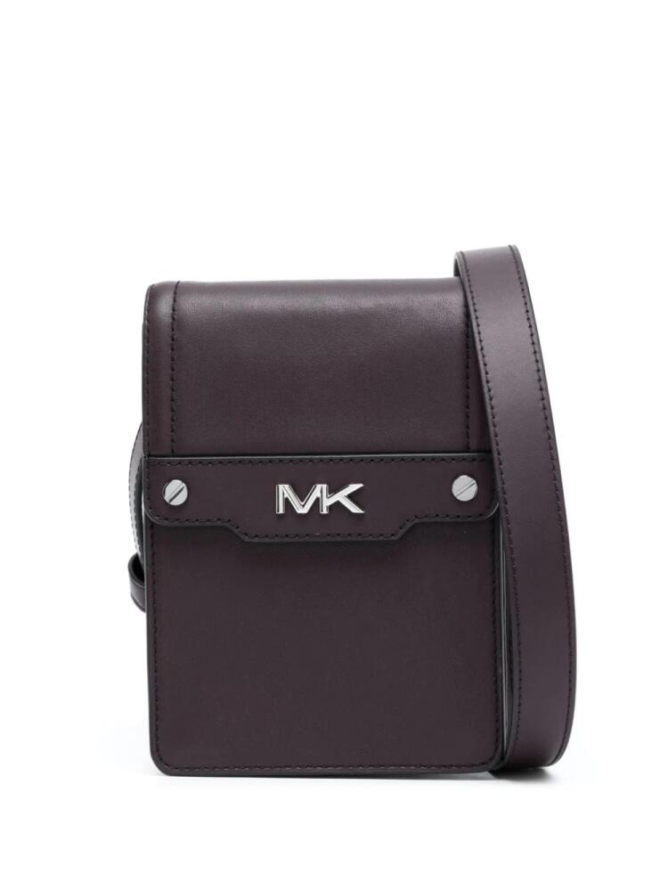 Michael Kors Varick leather phone messenger bag - Red Cover