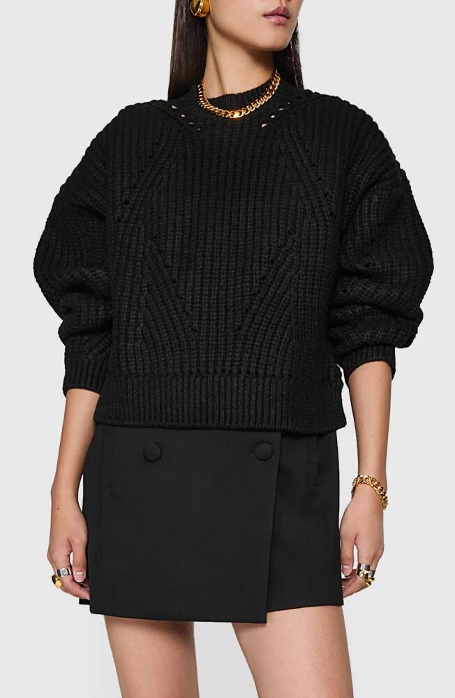 Rebecca Minkoff Brooks Oversize Split Hem Sweater in True Black Cover