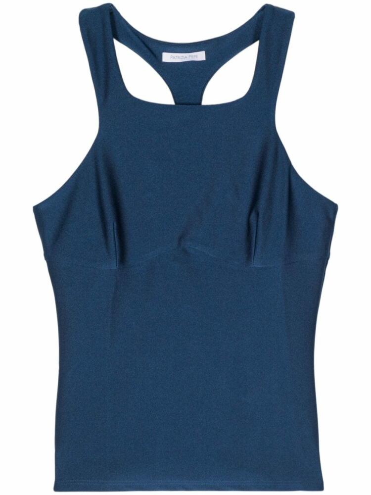 Patrizia Pepe technical-jersey tank top - Blue Cover