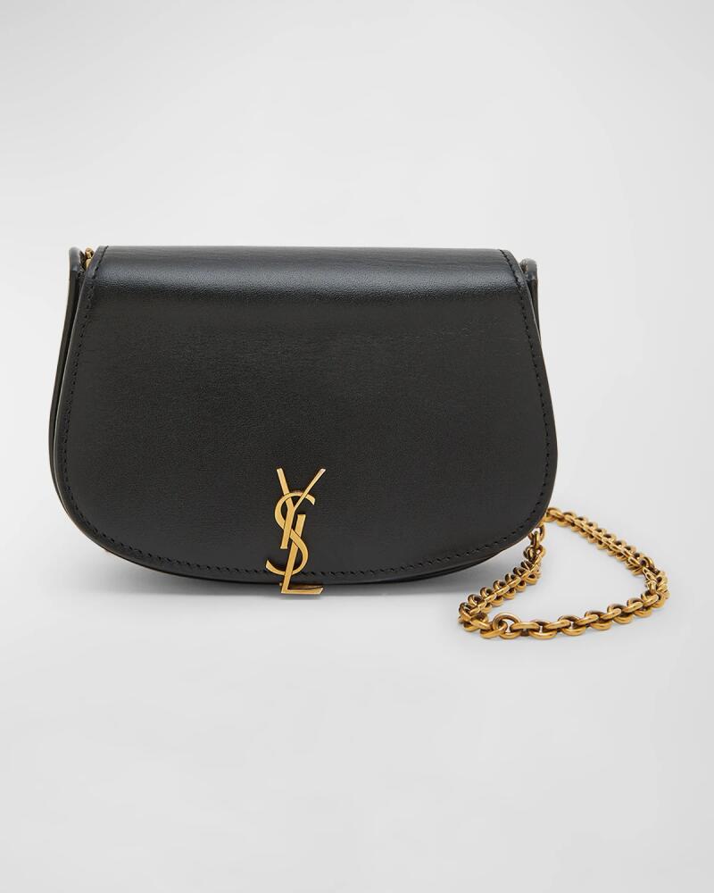 Saint Laurent Mini YSL Wallet On Chain in Smooth Leather Cover