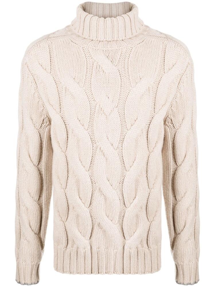 Brunello Cucinelli cable-knit roll-neck jumper - Neutrals Cover