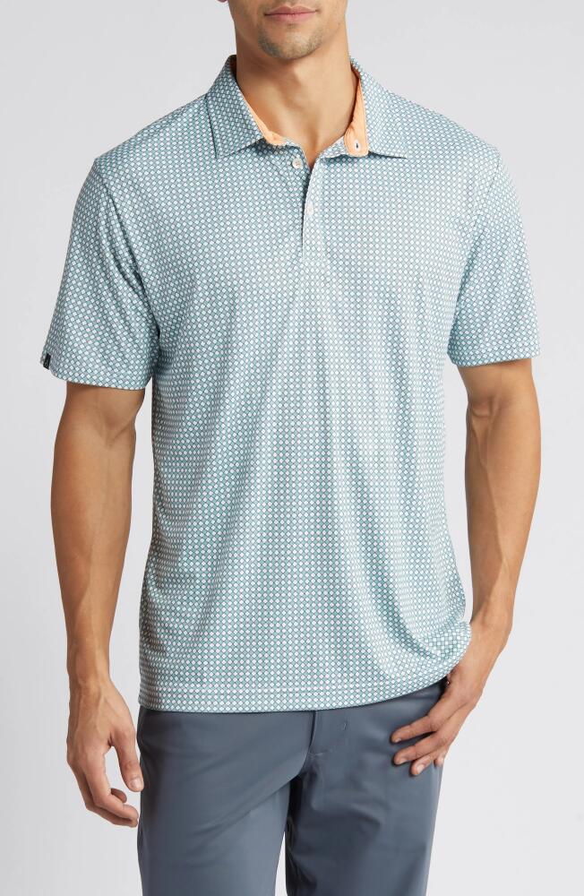 Swannies Tanner Diamond Print Golf Polo in Cactus Cover