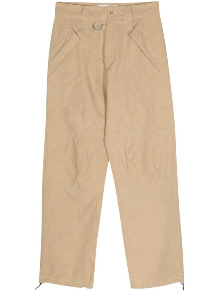 RANRA slub-texture straight trousers - Neutrals Cover