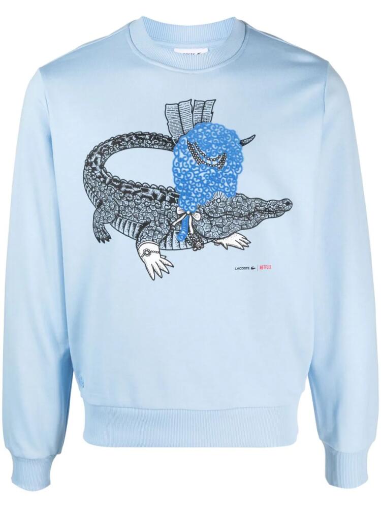 Lacoste x Netflix logo-print sweatshirt - Blue Cover