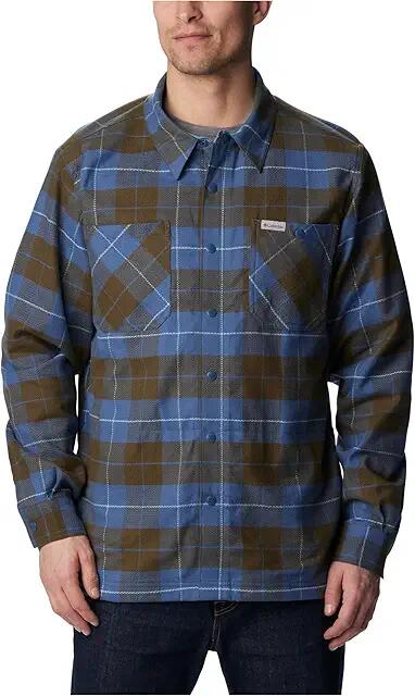 Columbia Cornell Woods Fleece Lined Shirt Jacket (Dark Mountain/Shasta Woodsman Tartan) Men's Clothing Cover