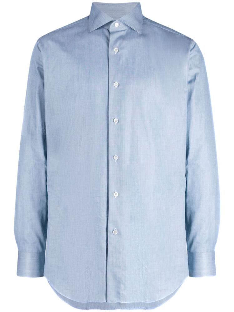 Brioni cutaway-collar cotton shirt - Blue Cover