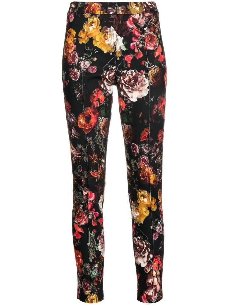 Adam Lippes floral-print cotton-twill trousers - Black Cover