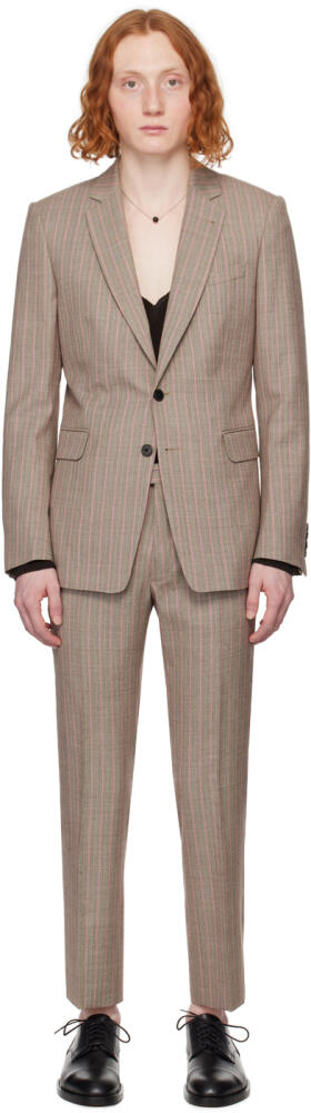 Dries Van Noten Brown Slim Fit Suit Cover