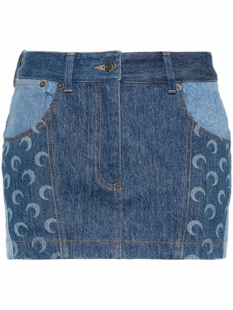 Marine Serre mini denim skirt - Blue Cover