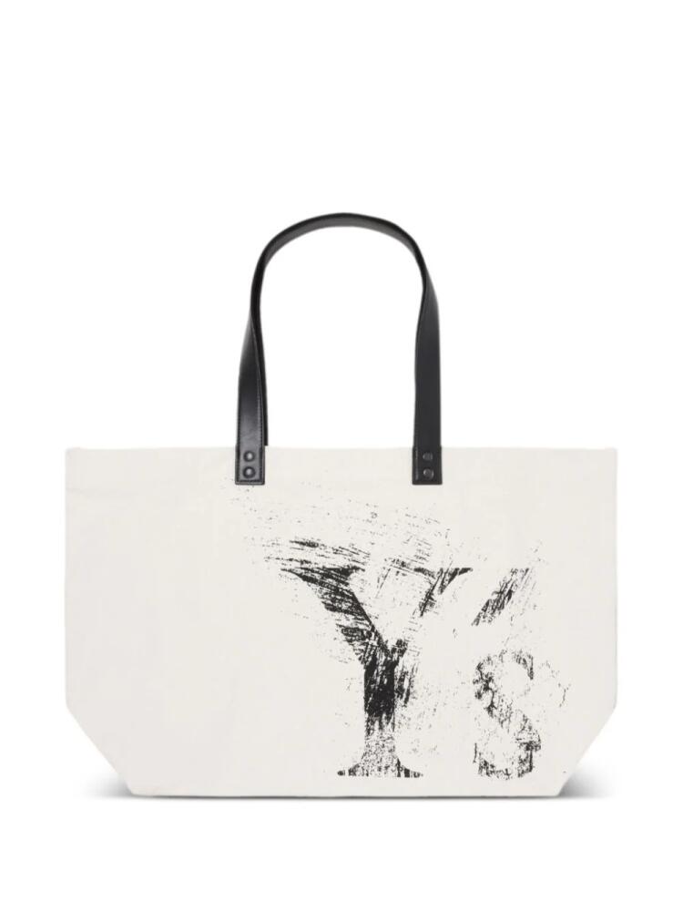 Y's logo-print tote bag - White Cover