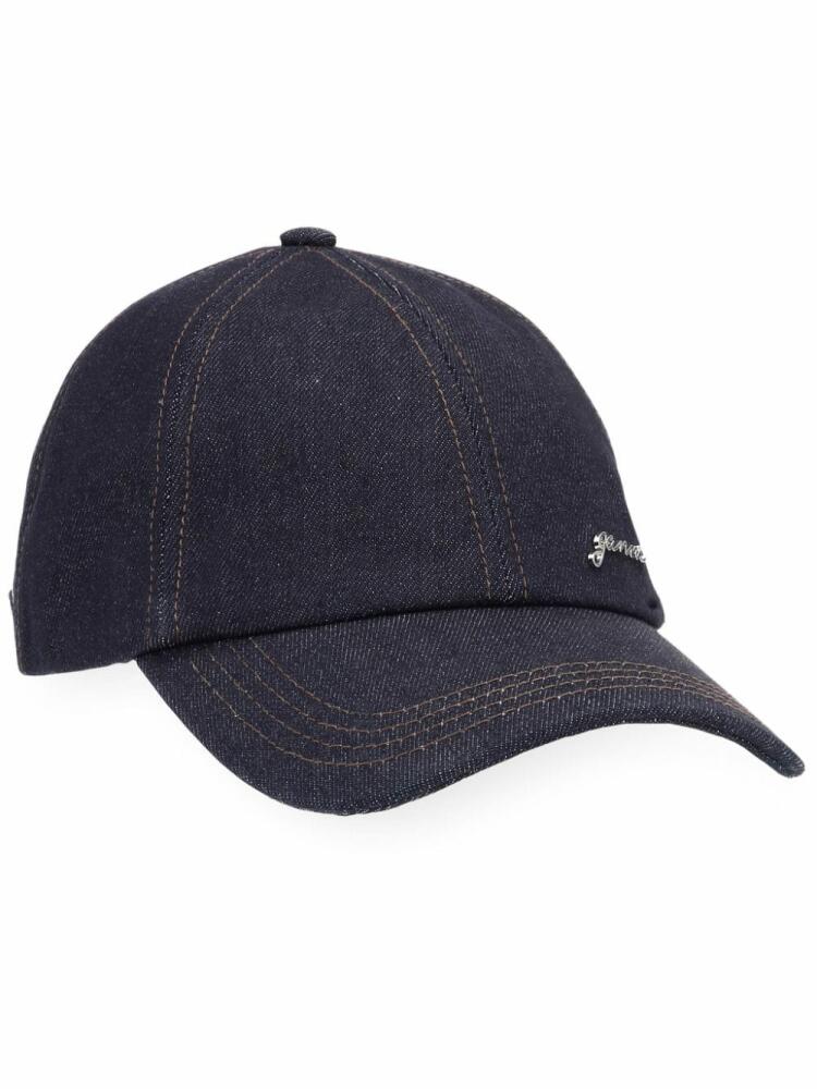 GANNI logo-tag denim cap - Blue Cover