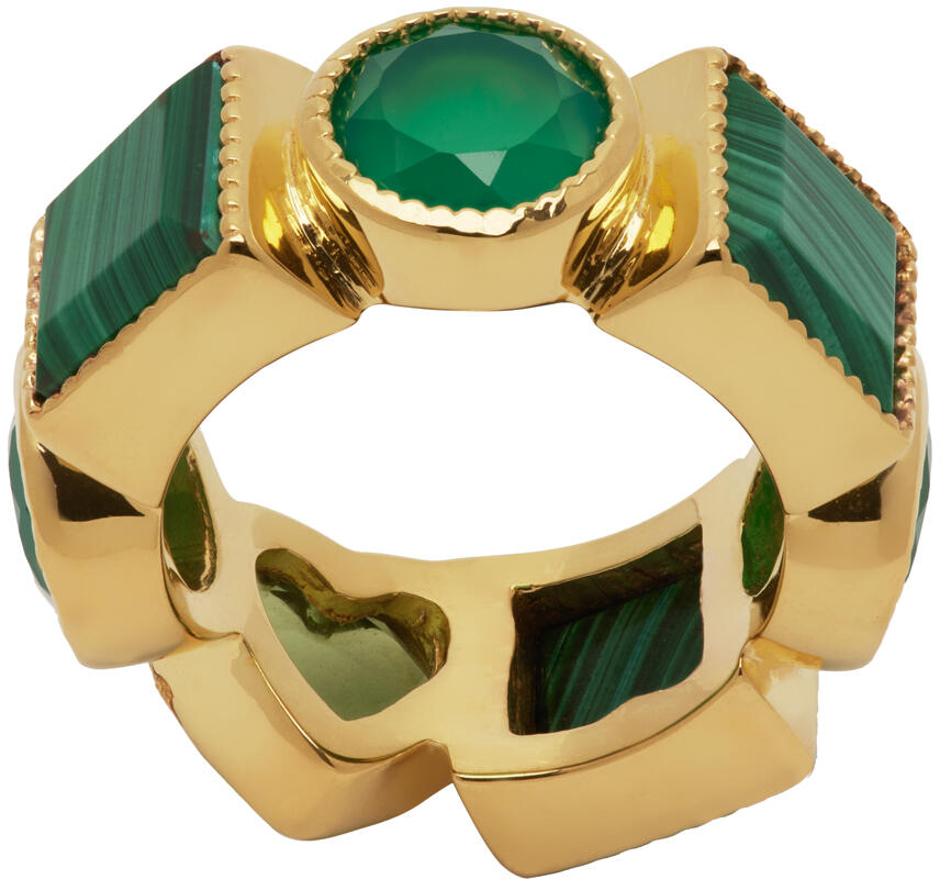 VEERT Gold & Green 'The Shape' Ring Cover