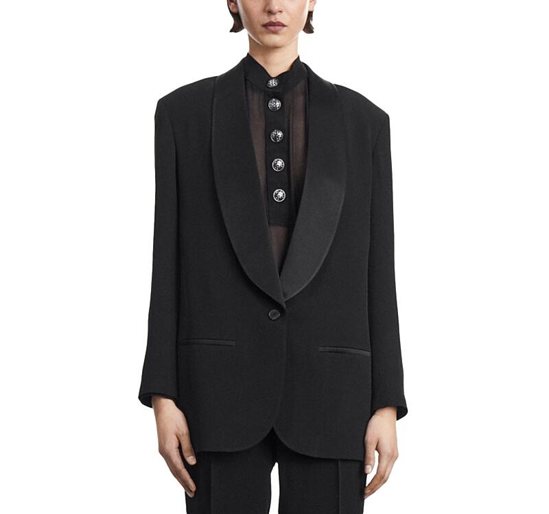 The Kooples Satin Shawl Collar Blazer Cover