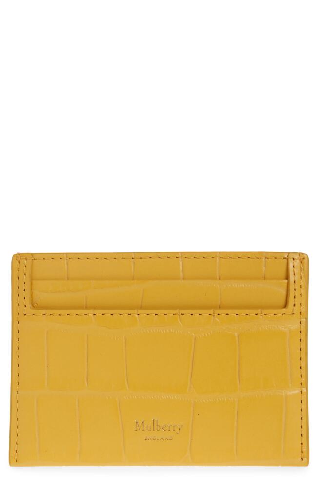 Mulberry Croc Embossed Leather Continental Card Case in Yellow Cover