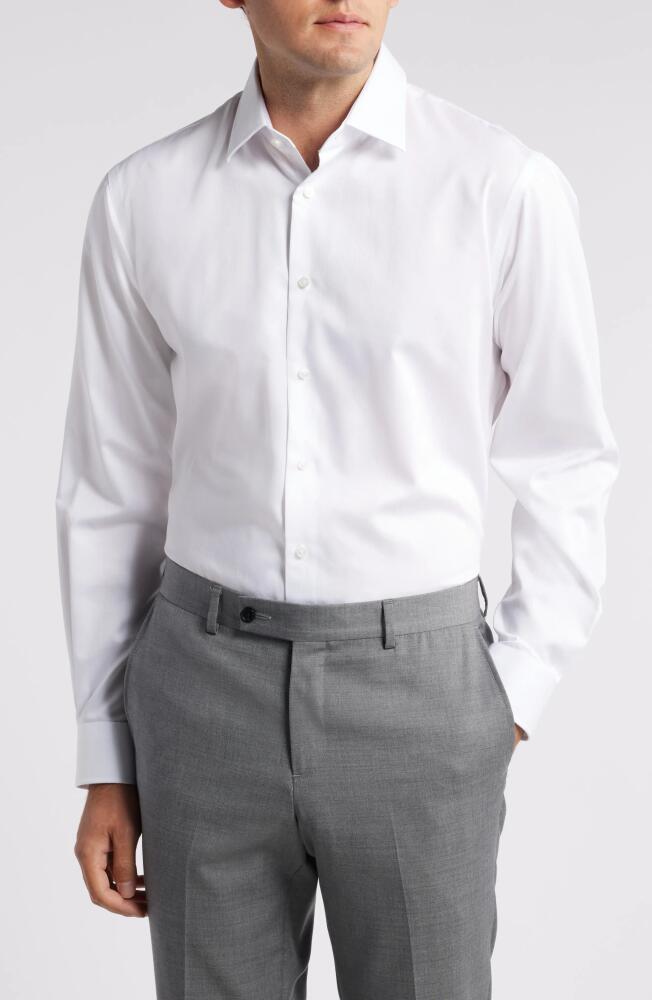 Nordstrom Traditional Fit Solid Herringone Dress Shirt in White Herringbone Cover