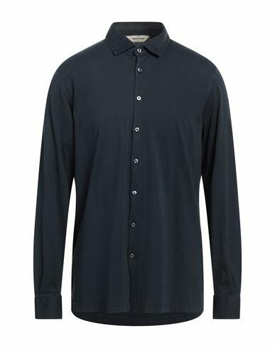 Gran Sasso Man Shirt Midnight blue Cotton Cover