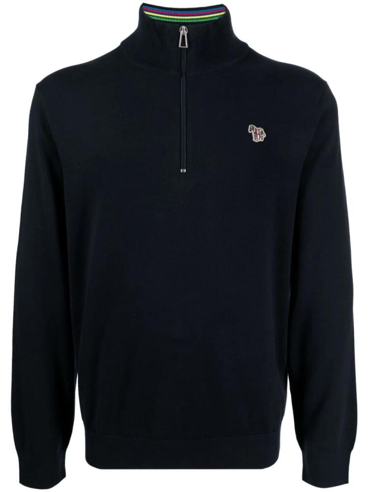 PS Paul Smith logo-appliqué organic cotton jumper - Black Cover