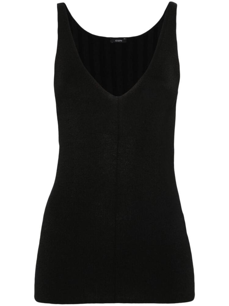 JOSEPH Satiny ribbed tank top - Black Cover