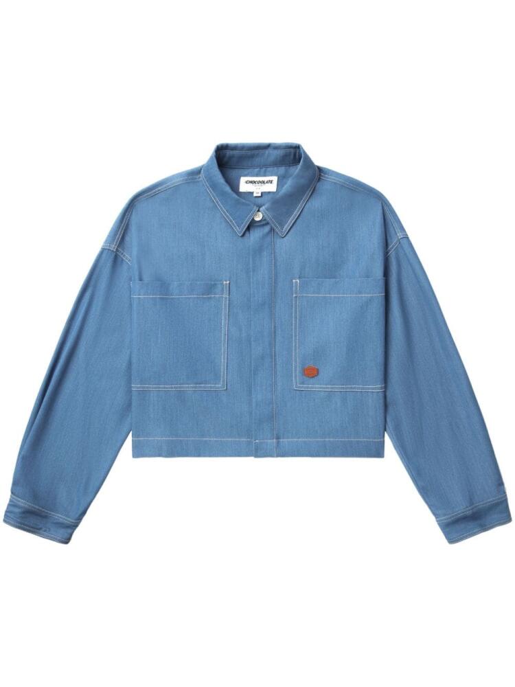 CHOCOOLATE logo-patch denim shirt - Blue Cover