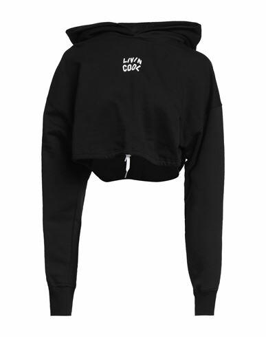 Livincool Woman Sweatshirt Black Cotton Cover