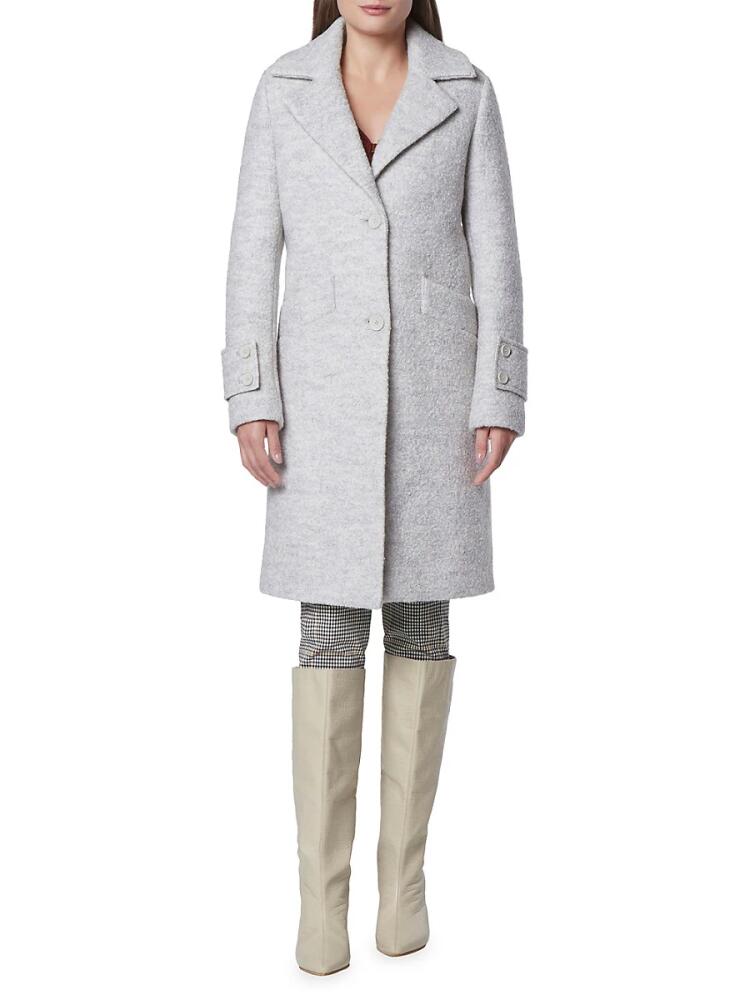 Andrew Marc Women's Regine Pressed Bouclé Wool Coat - Ivory Cover