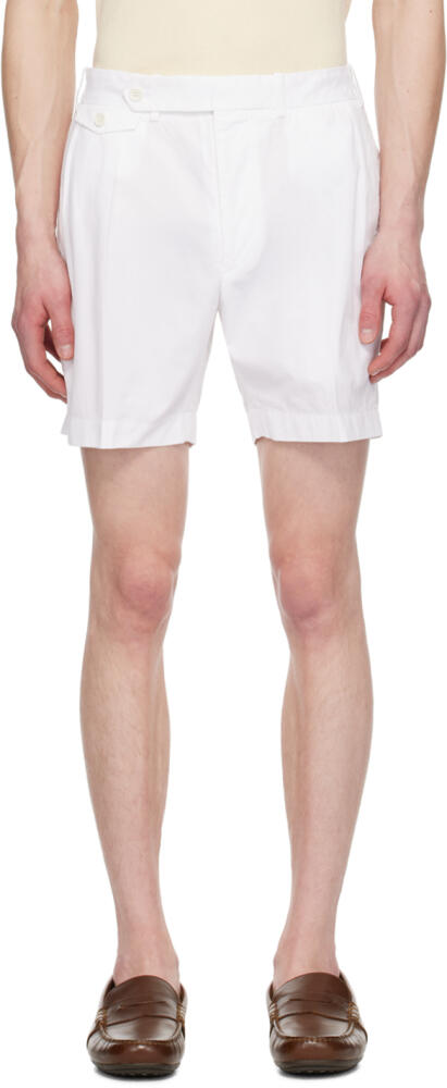 Ralph Lauren Purple Label White Pleated Shorts Cover