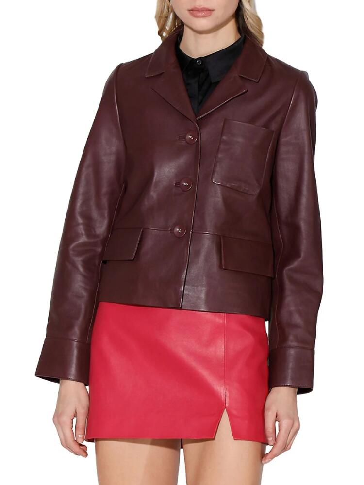 Walter Baker Women's Karter Leather Blazer - Plum Cover