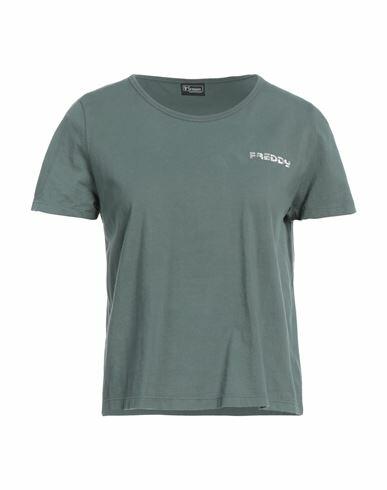 Freddy Woman T-shirt Dark green Cotton Cover