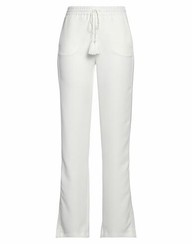 Ermanno Firenze Woman Pants White Polyester, Cotton, Viscose Cover