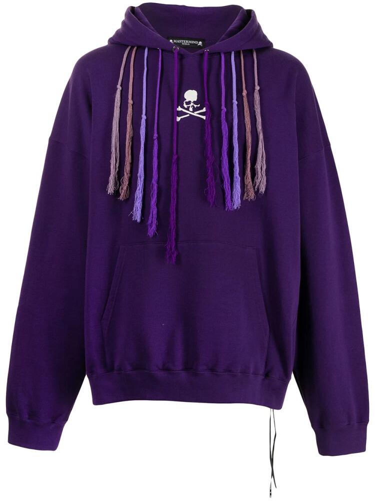 Mastermind World logo-print drawstring hoodie - Purple Cover