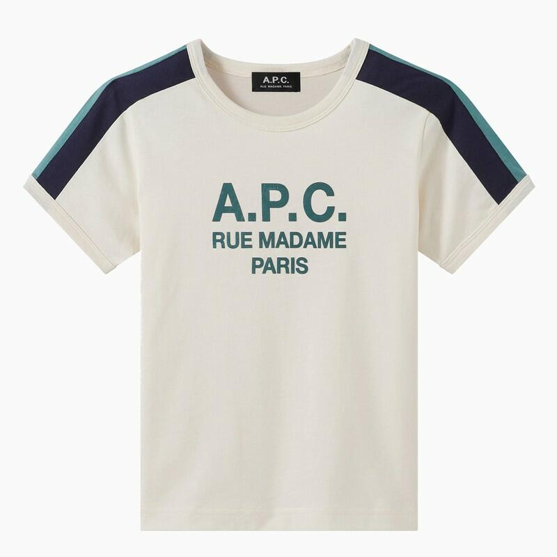 A.P.C. Tili ivory/green t-shirt with logo Cover