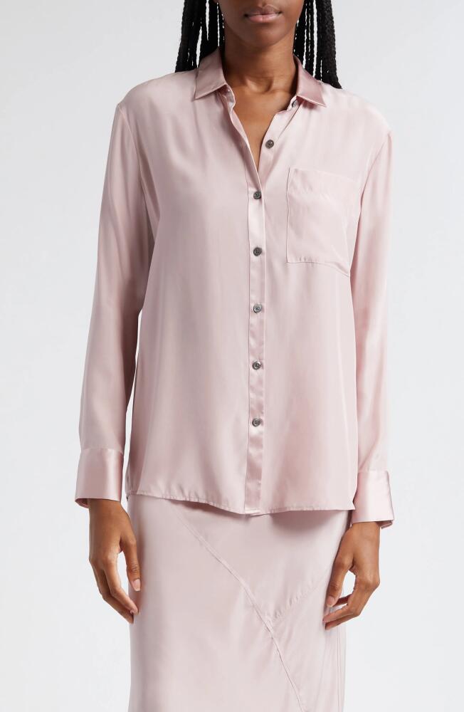 ATM Anthony Thomas Melillo Matte Silk Shirt in Pink Lilac Cover