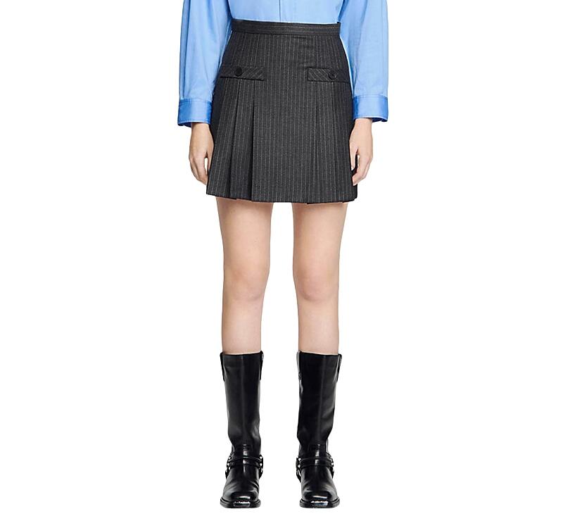 Sandro Omen Pleated Mini Skirt Cover